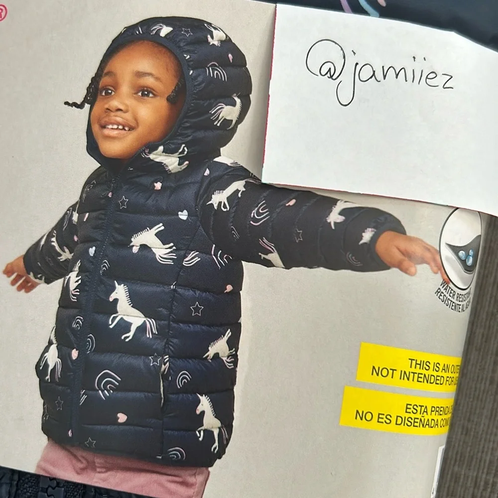 Lupilu Lightweight Jacket Unicorns Girls 3-4T NWT